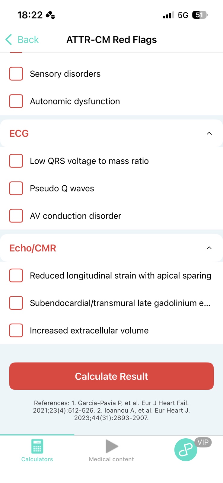 Cardiac Amyloidosis assessment screen